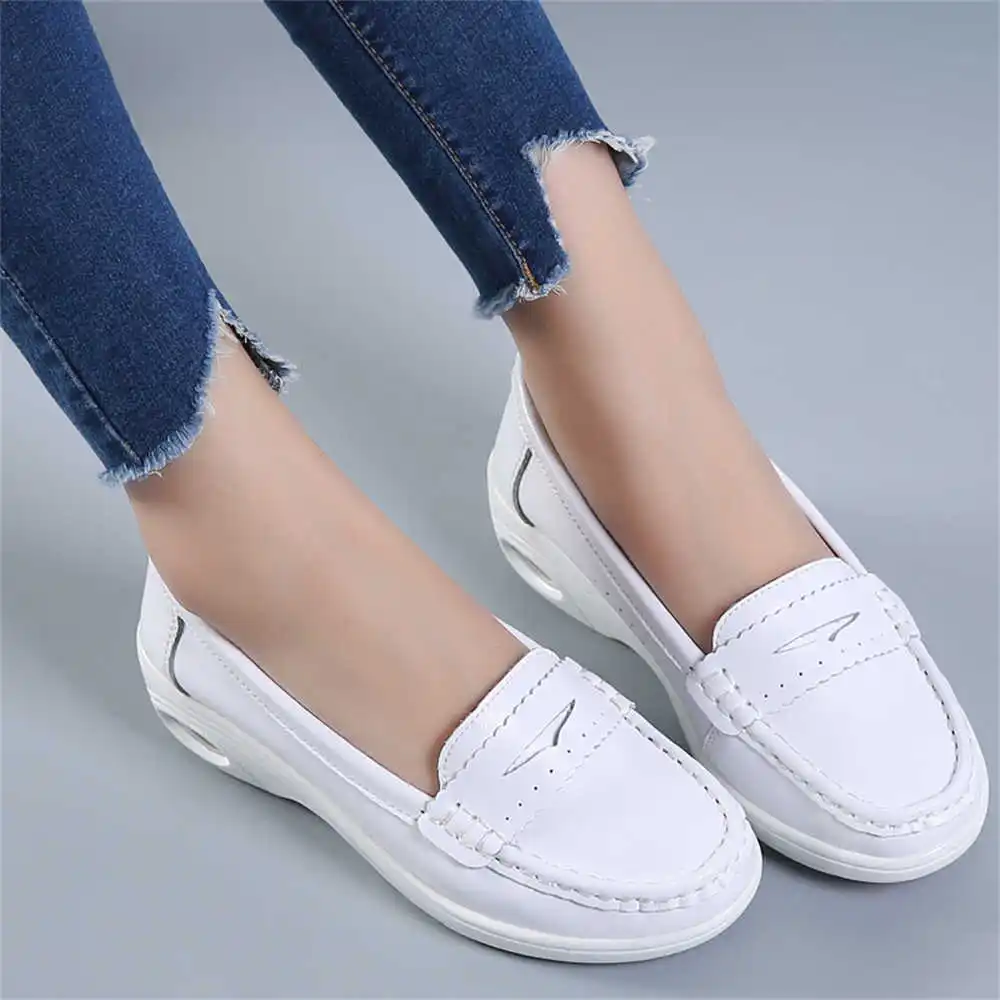 Tech Office Wear Women - Thick Sole Slipon White Trainers For