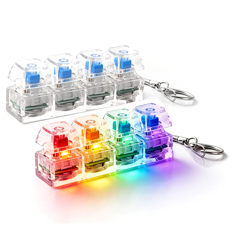 Home Office Tech Gadgets - 4Keys Mechanical Keyboard Keychain Finger Button