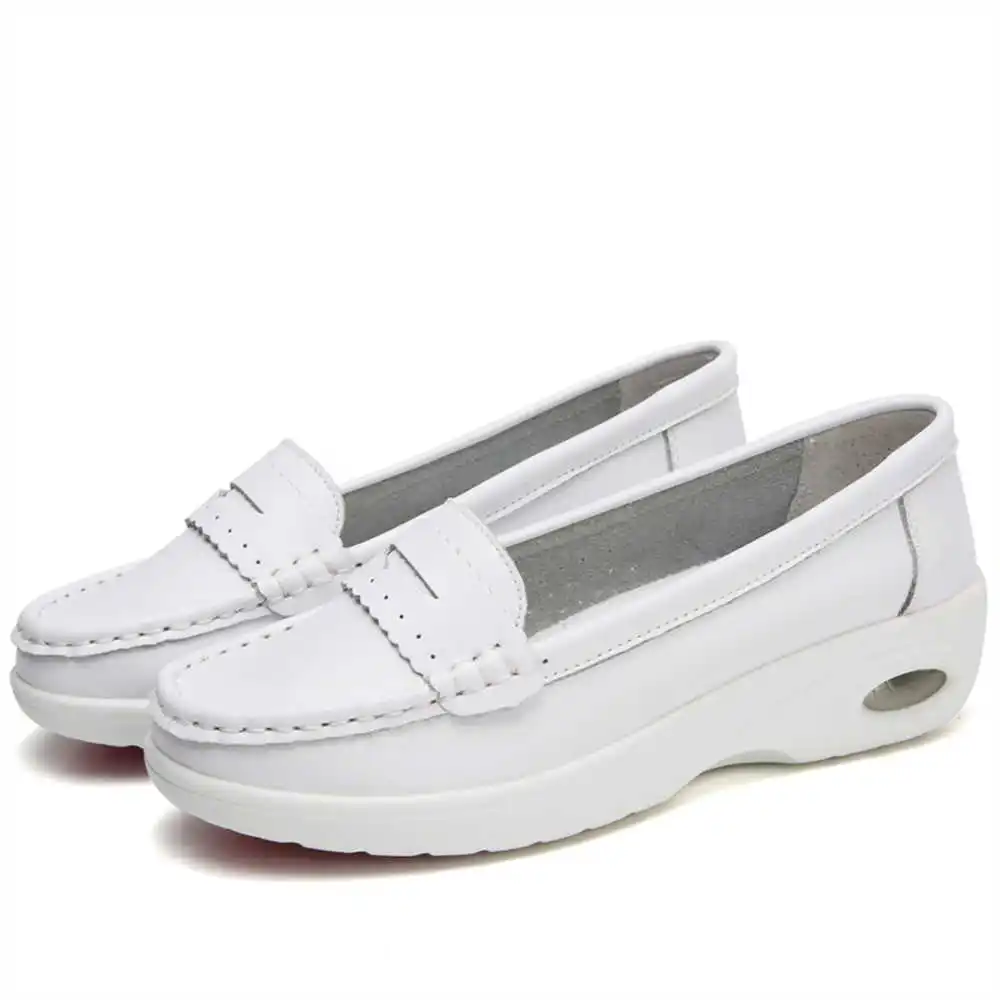 Thick Sole Slipon White Traine – обзор и цена Tech Office Wear Women