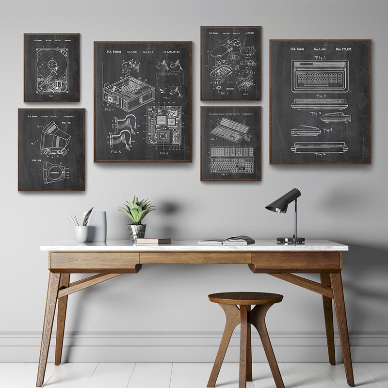 6Pcs Vintage Computer Patent W – обзор и цена Office Print Tech