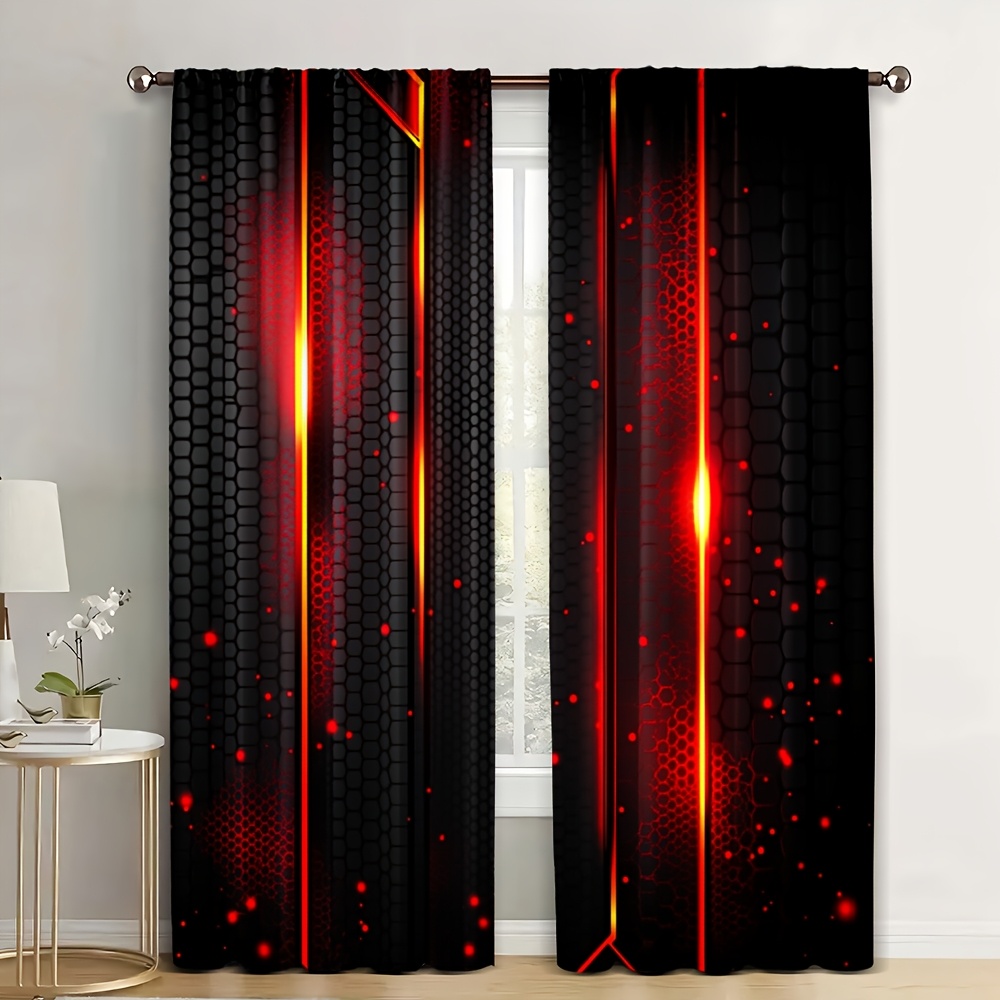 2pcs Lava Curtains Black Red C – обзор и цена Office Print Tech