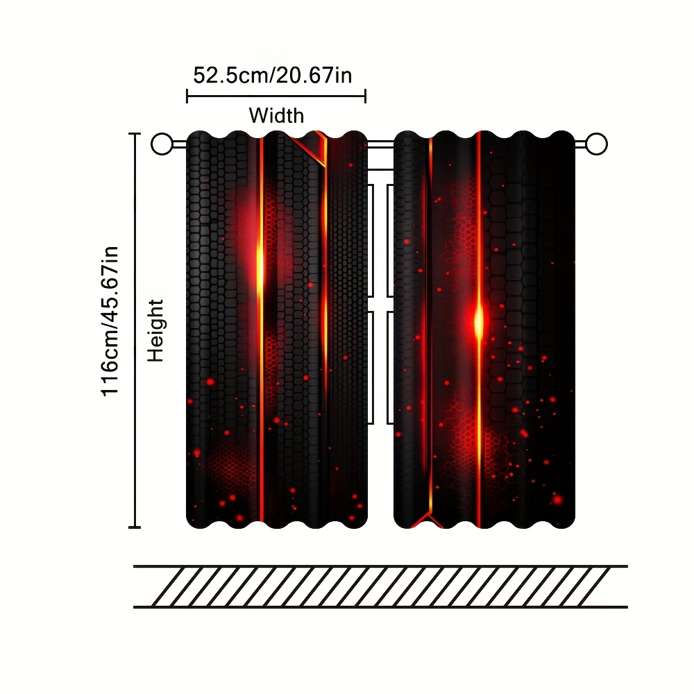 2pcs Lava Curtains Black Red C – обзор и цена Office Print Tech