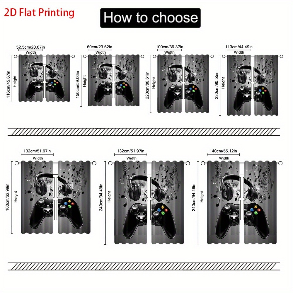 2pcs Game Controller Curtains  – обзор и цена Office Print Tech